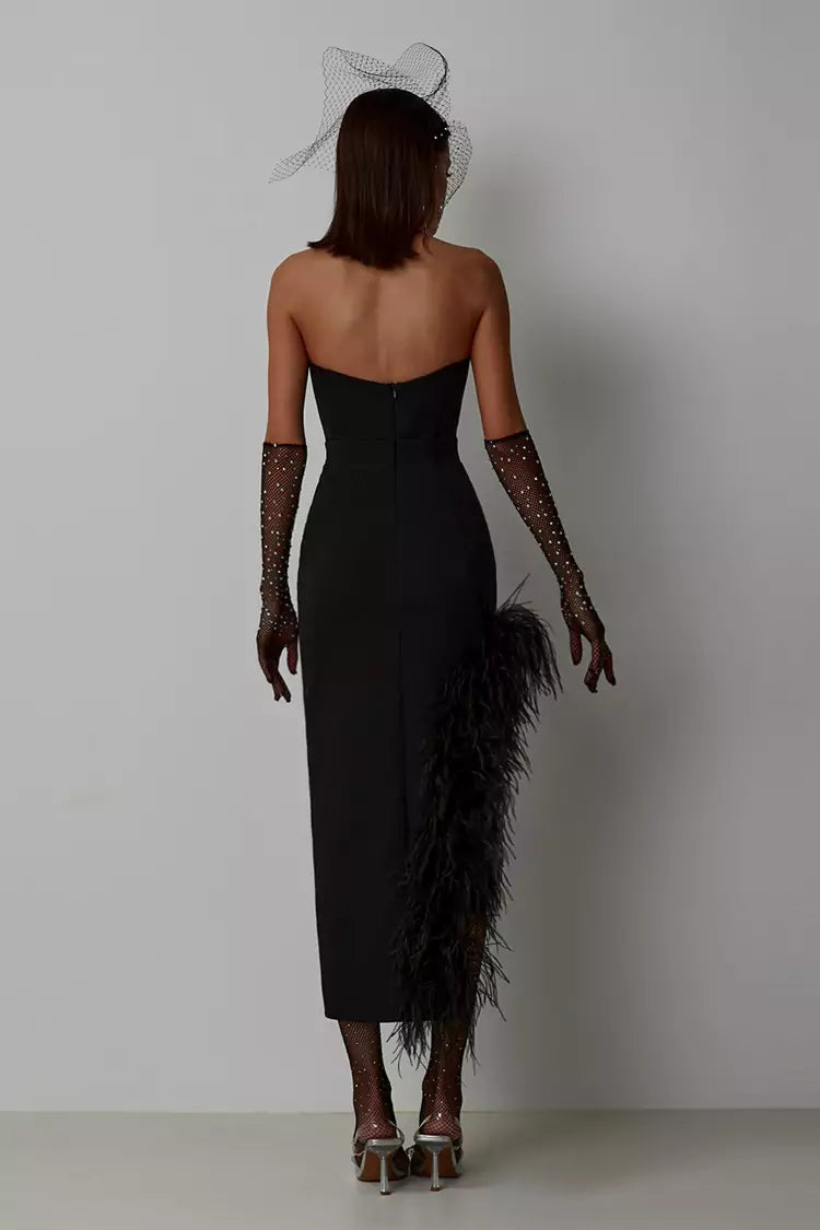 Maylene Black Feather Dress