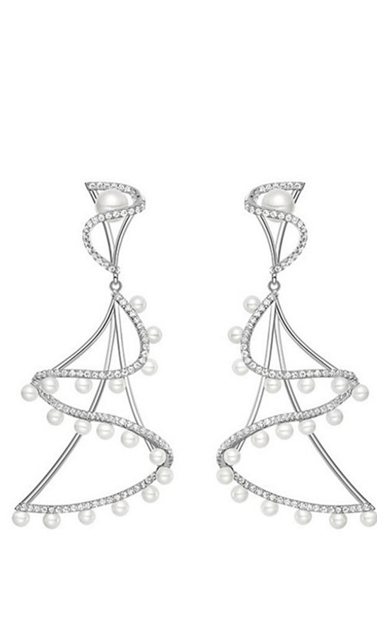 Adelynn Rotating Ballet Pearl Earrings