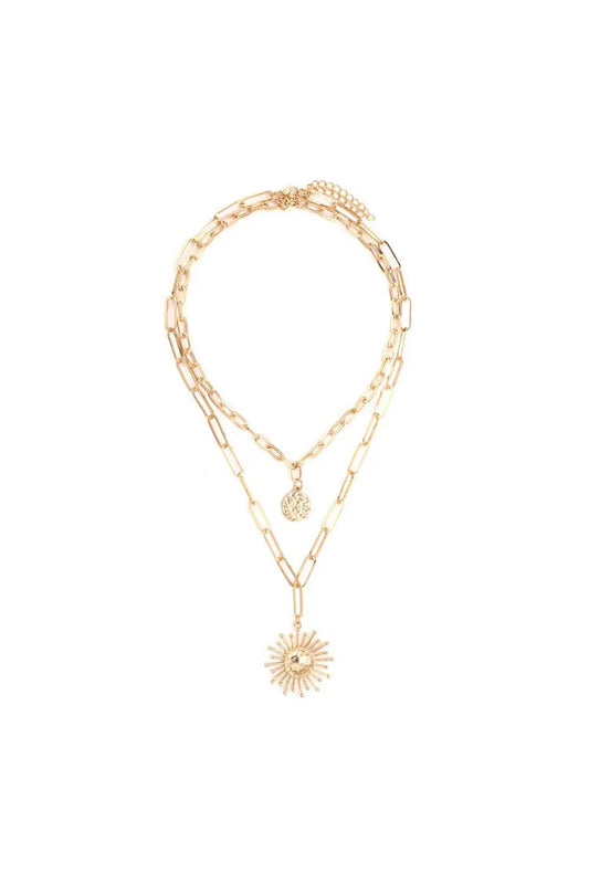 Diliro Golden Sun Clavicle Necklace