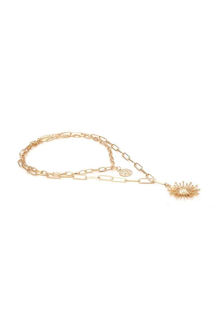Diliro Golden Sun Clavicle Necklace