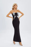 Renee Black Off Shoulder Diamante Dress