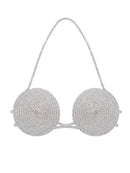 Janet Spiral Crystal Bustier Top In Silver