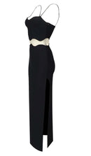 Nyellie Scalloped Mesh Insert Maxi Dress In Black