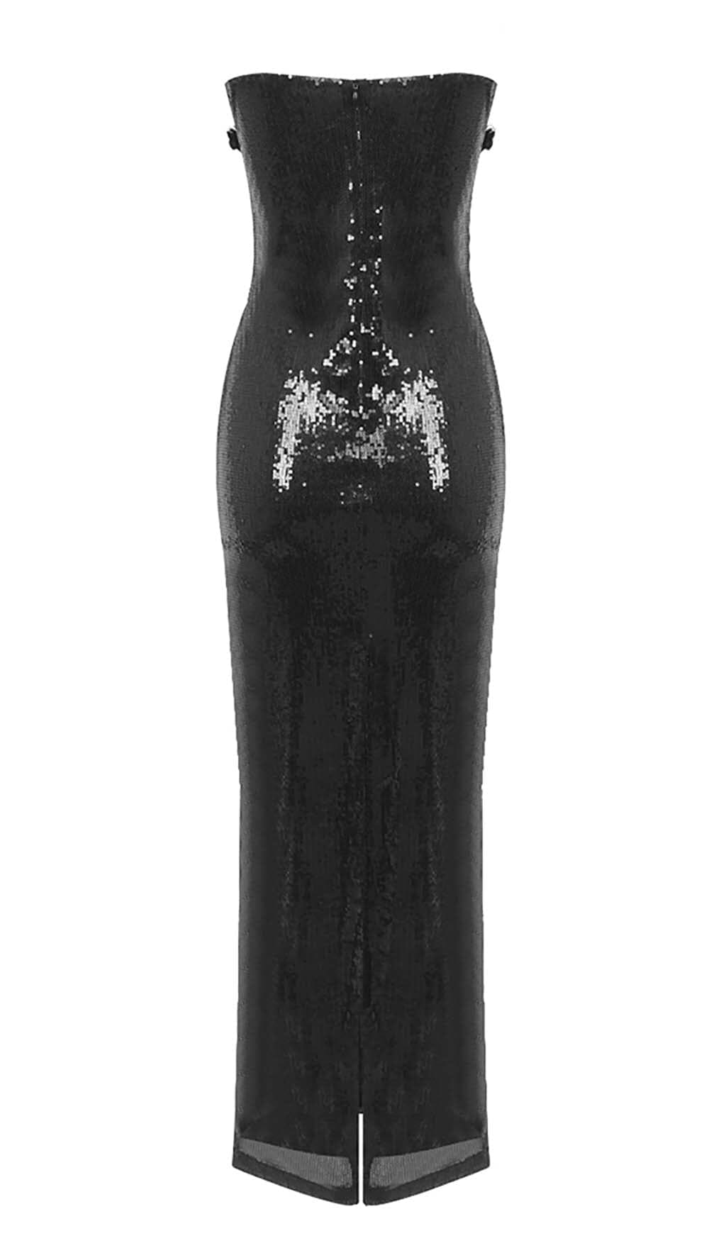 Elvire Sequin Appliquéd Maxi Dress In Black