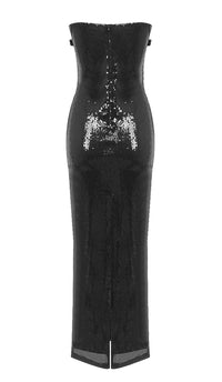 Elvire Sequin Appliquéd Maxi Dress In Black