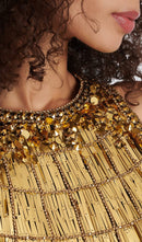 Cow Sequin Bandage Mini Dress In Black