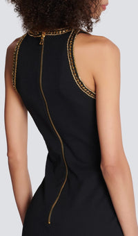 Cow Sequin Bandage Mini Dress In Black