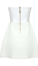 Lavaya Strapless Heart Bustier Mini Dress In White