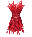 Tessa Feather Sequin Mini Dress
