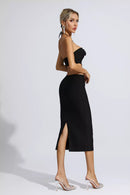 Vlafa Floral Cutout Midi Dress In Black