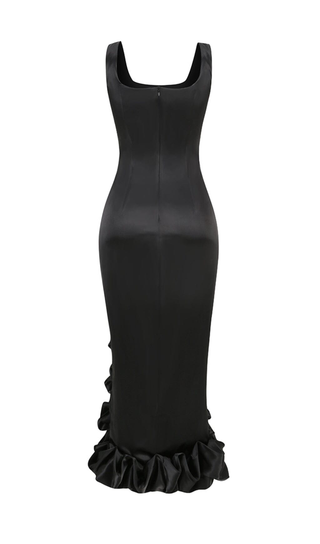 Nauova High-Low Hemline Dress In Black