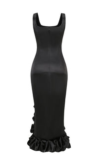 Nauova High-Low Hemline Dress In Black