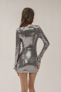 Ziriy Silver Mini Sequin Dress
