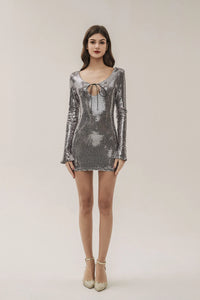 Ziriy Silver Mini Sequin Dress
