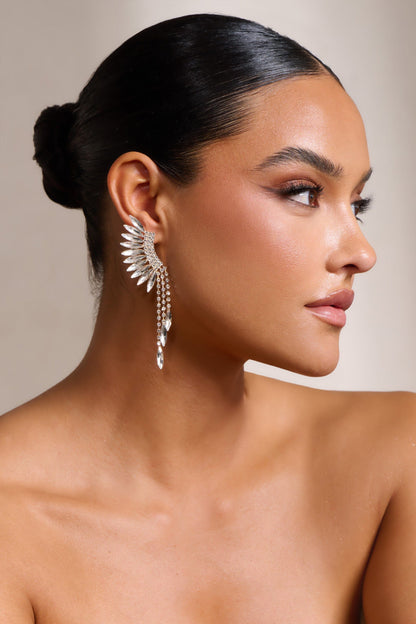 Reese Tiered Drop Earrings In Silver