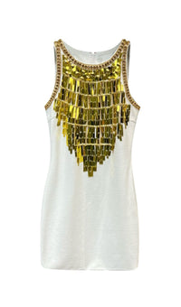 Cow Sequin Bandage Mini Dress In Black