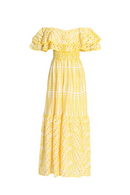 Arabella Off Shoulder Hollow Maxi Dress In Yellow