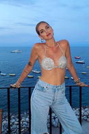 Olga Spiral Crystal Bustier Top