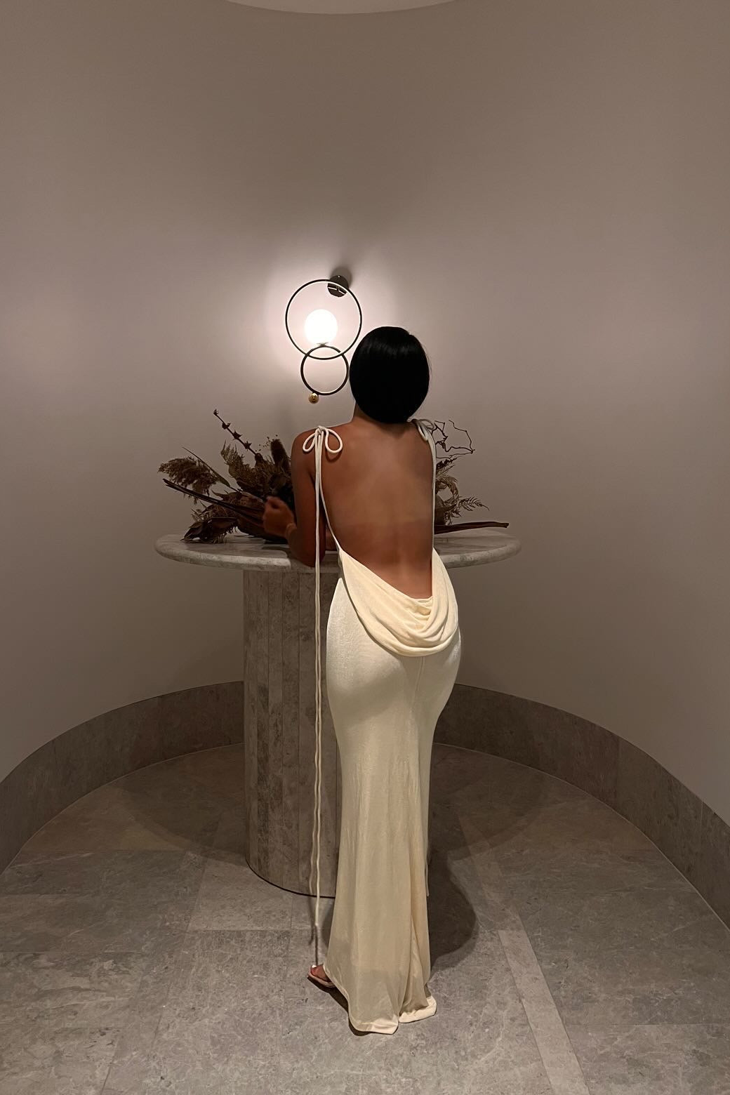 Sagia Backless Maxi Dress In White