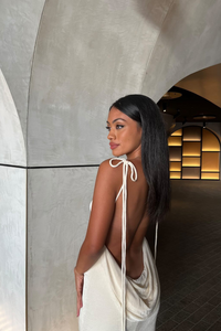 Sagia Backless Maxi Dress In White