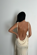 Sagia Backless Maxi Dress In White