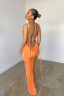 Sagia Backless Maxi Dress In Orange