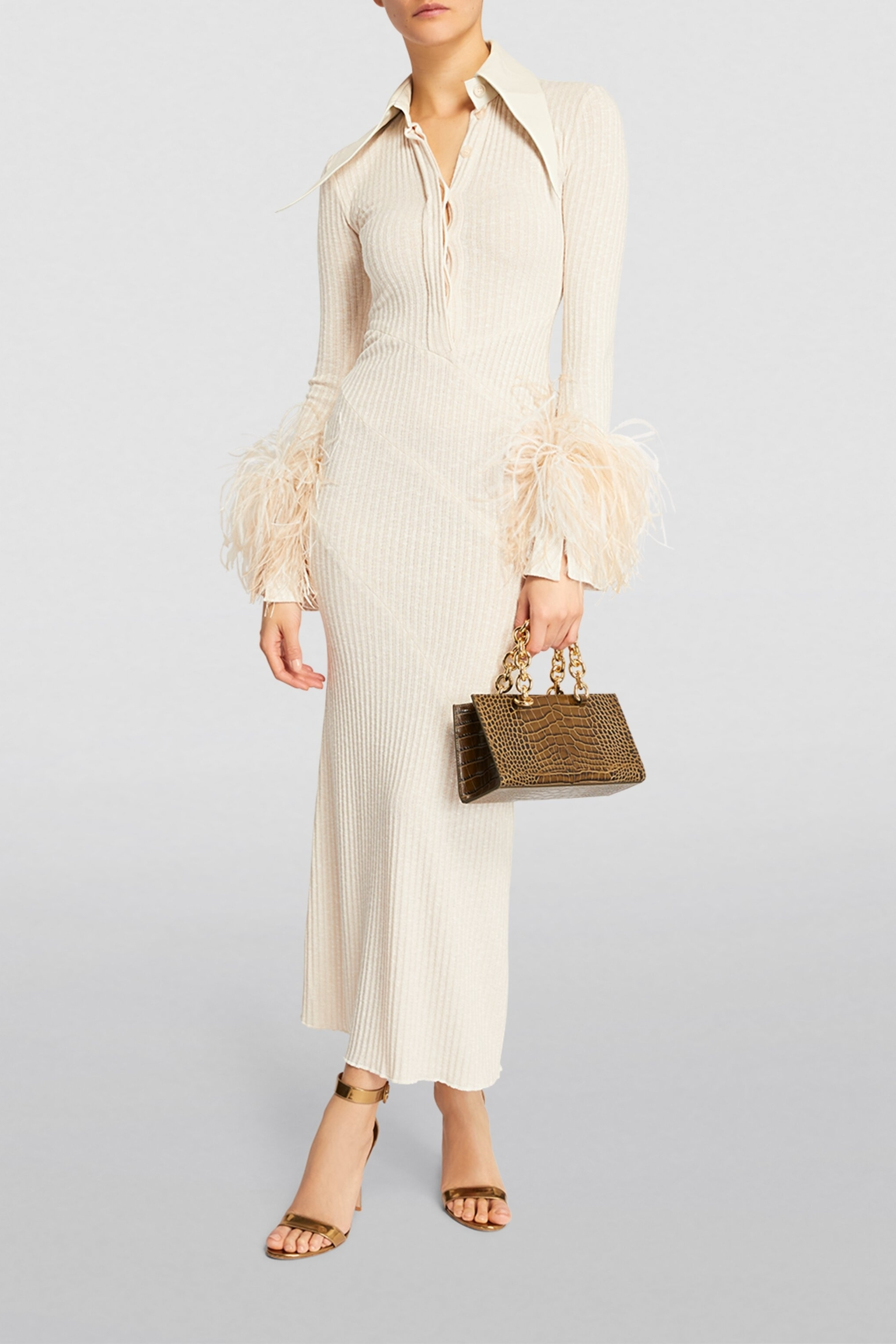 Kerenza Long Sleeve Feather Bandage Dress M Kerenza Long Sleeve Feather Bandage Dress M