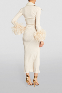 Kerenza Long Sleeve Feather Bandage Dress