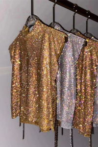 Nava Split Chain Chainmail Top In Silver