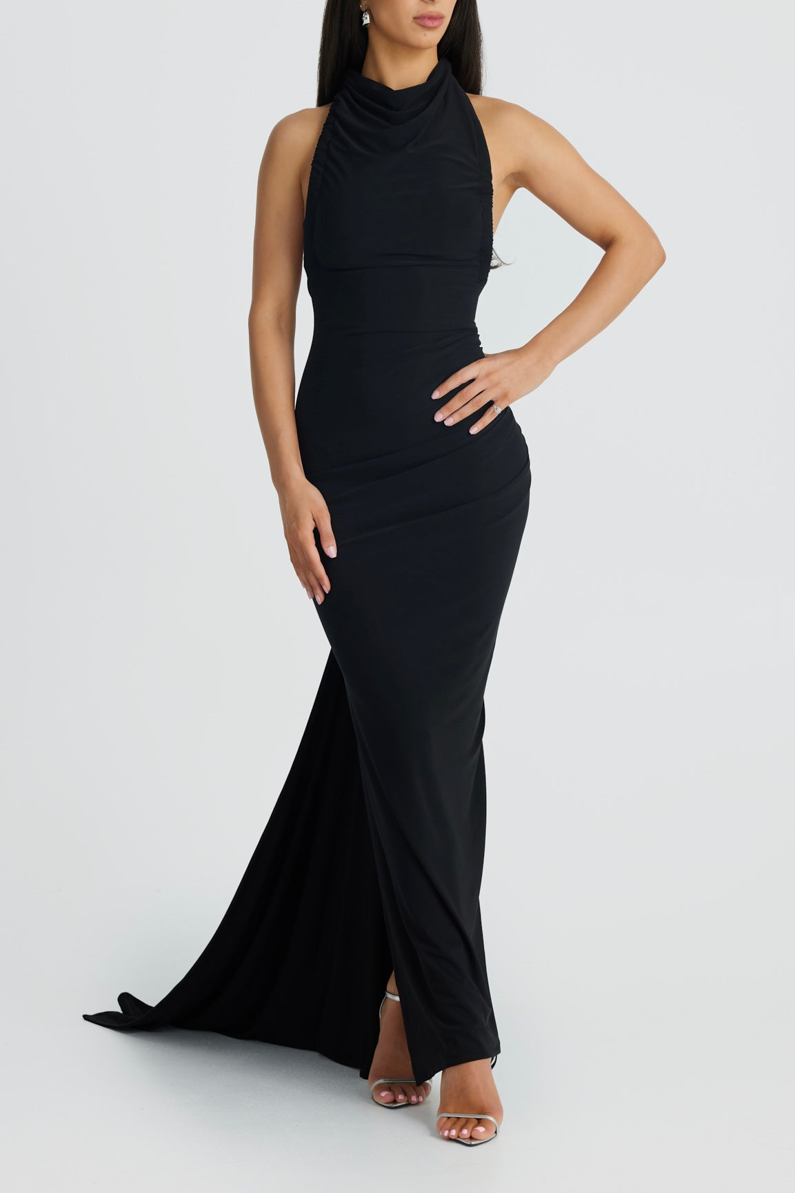 Dinah Backless Maxi Dress In Black