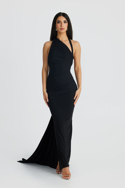 Dinah Backless Maxi Dress In Black